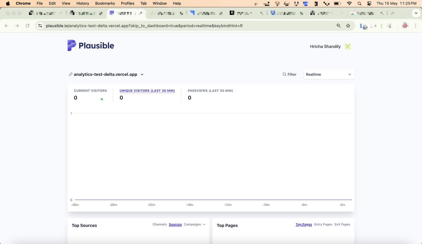 Plausible real time dashboard not recording bot traffic for a second time
